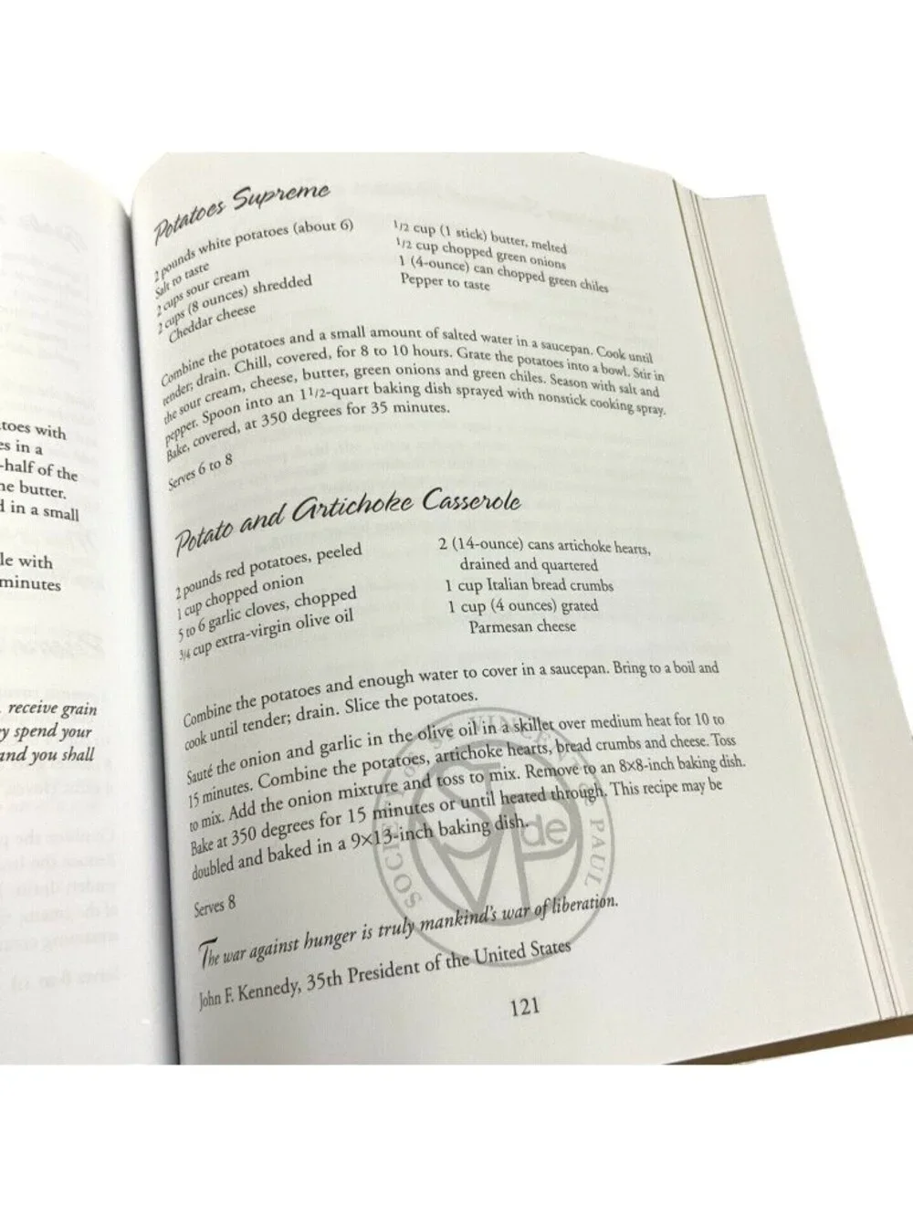 Taste & See Cookbook Society Of St Vincent De Paul Louisiana Hardcover 2009